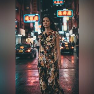 Beige by eci Multicolor Floral Dress